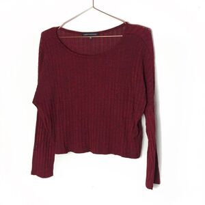 EUC Foreign Exchange Red Ribbed Crop Sweater Top Medium